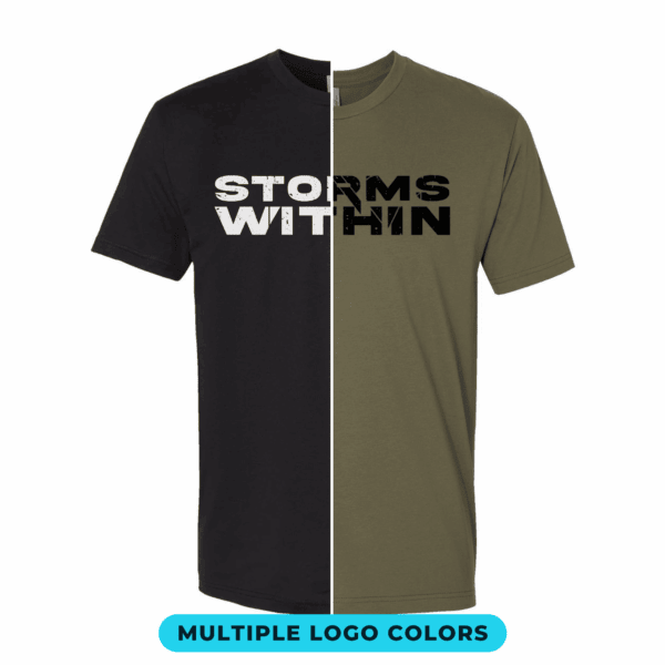 Storms Within Logo Tee in black and military green